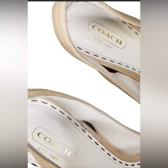 Coach Miranda Open-Toe Slingback in Cream sz 8.5 - Picture 5 of 6